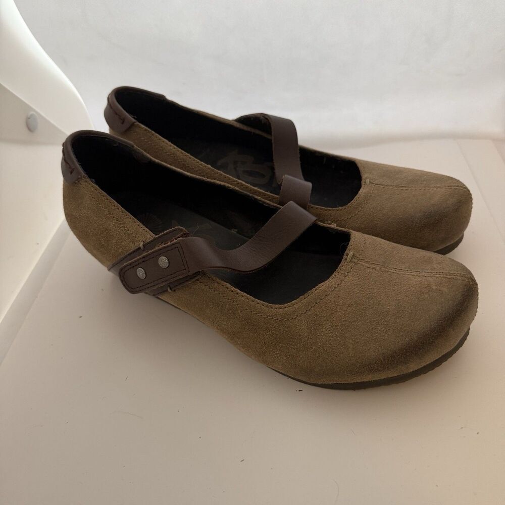 Otot Suede Brown Clog Grunge 90’s Vintage Women’s size 10 Wedge Heel
